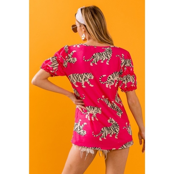 Vibrant Pink Tiger Tee - Picture 4 of 4